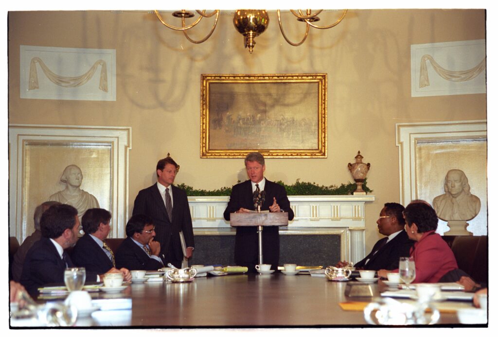 President Clinton speaking on EO 12866